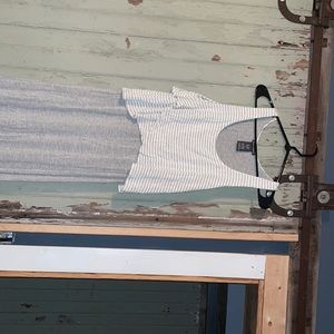 grey and white dress